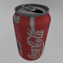 Cola, textured, environment mapped using bent normal, per-vertex occlusion values